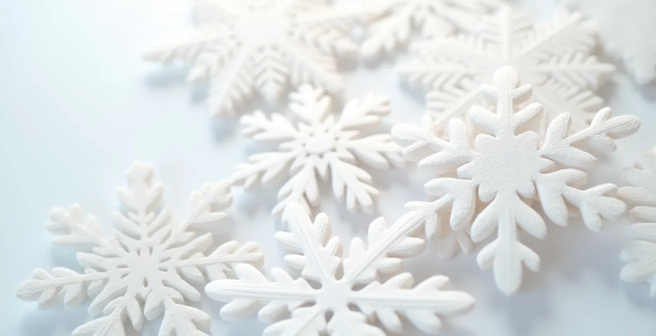 Vue macro de différentes textures de matériaux pour flocons alternatifs