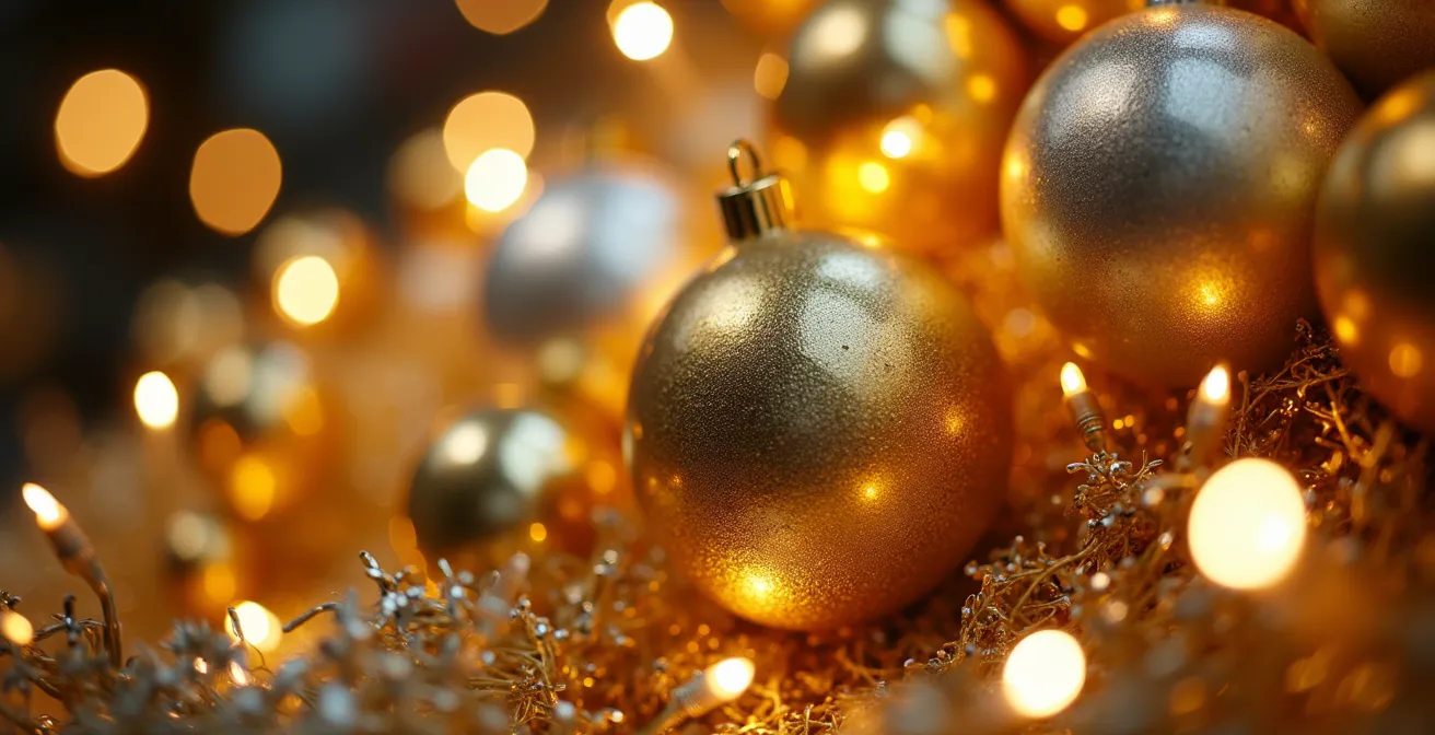 Système d'éclairage LED programmable créant des jeux d'ombres et de lumières dans une vitrine de Noël