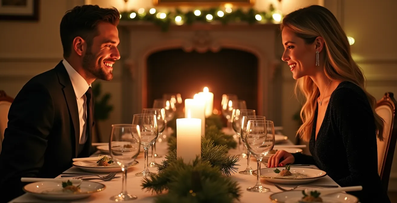 Vue latérale d'une table montrant la bonne hauteur pour les décorations de centre de table